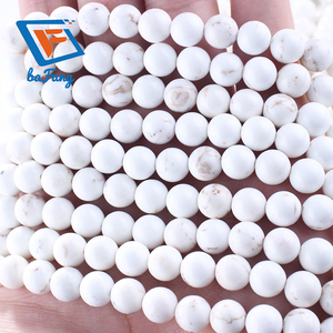 <span class=keywords><strong>BF</strong></span>, venta al por mayor, cuentas de piedra turquesa blanca, tamaños de 6/8/10mm, fabricación de joyería DIY, pulsera, collar, pendientes, accesorios - Product Image 5