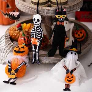 Décoration d'Halloween - Pendentif Citrouille Chat Noir Fantôme - Petit Pendentif pour Fête à Thème Halloween à la Maison - Product Image 2
