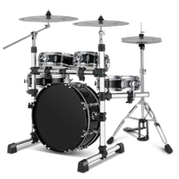 Batterie de percussions acoustique jazz professionnelle double face silencieuse portable de type OEM neuve avec 5 tambours et 3 cymbales pour adultes