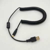 Kabel Spiral Micro USB 3m Custom dengan Jaket PU 1P*24AWG+2C*24AWG