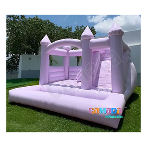 Château gonflable gonflable château gonflable toboggan gonflable blanc et violet maison de rebond château de saut gonflable et fosse à balles - Product Image 6