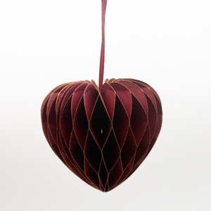 Romántico Adorno Colgante de Corazón de Papel 3D Rojo con Cinta para el Día de San Valentín, Fondo para Fiestas de Boda - Product Image 1