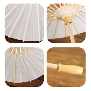 Vente en gros de parapluie en papier blanc japonais chinois populaire Parasol droit en bambou japonais pour bricolage artisanat mariages - Product Image 4