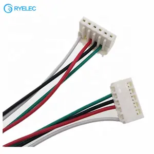 MTA-100 3-640441-6 2.54mm pitch 90 degree trip idc connector 6pin to white 3-640441-6 wire harness with 24awg cable