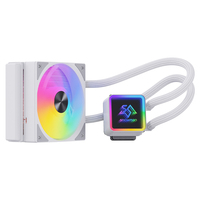 Refroidisseur liquide AIO compact SNOWMAN KS120-FRGB-WH 120 mm Infinity Mirror RGB Sync pour processeur de bureau PC