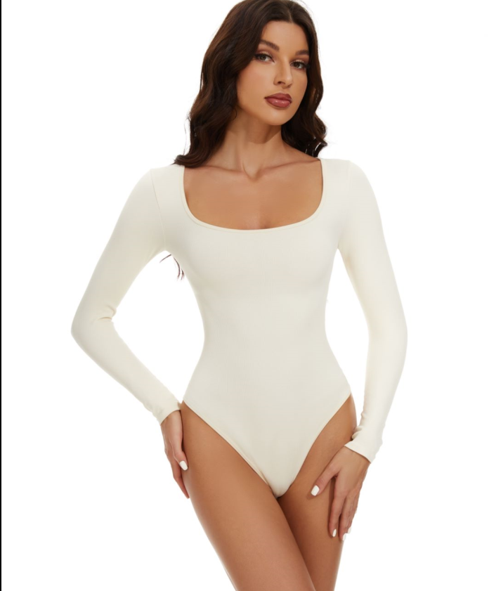Seamless Long-Sleeve Shapewear Bodysuit (LJ-675215): colour and size-option reference for private-label production