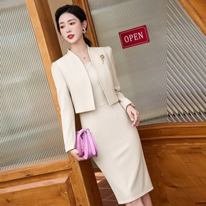 Conjunto de Dos Piezas de Alta Calidad para Mujer, Traje Amarillo para Mujer, Falda de Oficina - Product Image 3