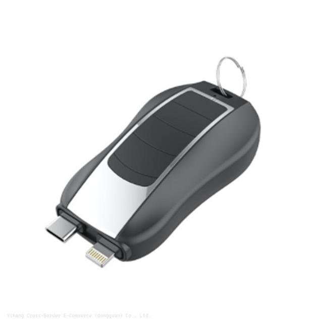 Hot Sale 1200mah 2 in 1 Cute Small Type C Keychain Finger Portable Charger Pod Key Chain Powerbank Mini Power Bank for iphone