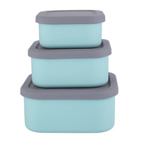 Boîte à lunch carrée en silicone de qualité alimentaire, étanche, écologique, compatible micro-ondes, chauffable, multifonctionnelle, à un seul niveau, 0-1L