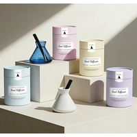 Diffuseur de roseaux en verre, ensemble de luxe, étiquette privée, bouteille en verre, parfum de maison, bâton en fibre, diffuseur de roseaux, pots en verre