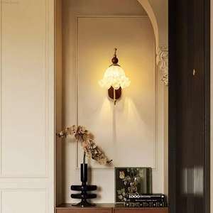 Modern Creative Floral LED Wall Lamp with Wood/Glass/Iron Construction Dimmable for Bedroom Living Room & Corridor - Product Image 3