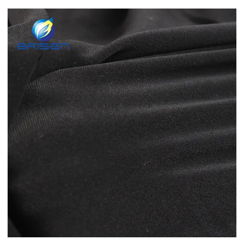 Tessuto elastico in poliestere nero Spandex tessuto ad alto materiale