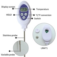 Termometer plastik baca instan Digital nirkabel, untuk penggunaan rumah tangga-Dapur, termometer BBQ Oven daging, makanan luar ruangan