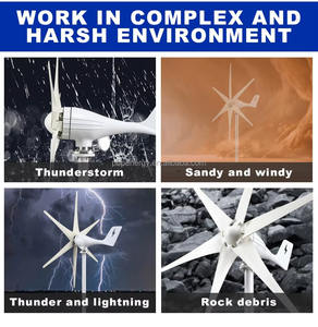 1.5kw 12v 24v 48v 해양 등급 풍력 터빈 - 요트, 보트 및 해양 응용 분야를 위한 부식 방지 설계 - Product Image 3