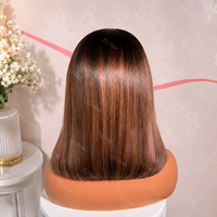 Peluca Bob HD Lace, Cabello Humano Virgen 100%, Color Borgoña, Frontal HD Lace, Cabello Natural Brasileño, Peluca Bob Corta Sin Pegamento