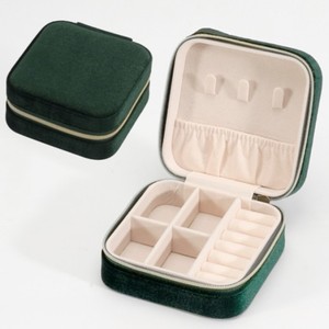 Boîte de rangement à bijoux mini en velours haut de gamme transfrontalière, boîte à bijoux portable, boîte d'emballage pour bijoux - Product Image 4