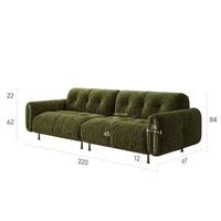 Ensemble de canapés modulaires de luxe de style Mid-Century Modern, mobilier de maison, en chenille douce et éponge, vert olive, pour salon, confortable