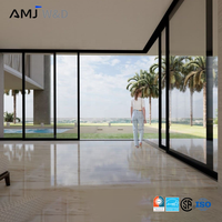 Puertas Corredizas de Vidrio para Exteriores de Villas Modernas, Sistema de Doble Acristalamiento, Insonorizadas, Resistentes al Viento, Puerta Corrediza de Aluminio de 90 Grados