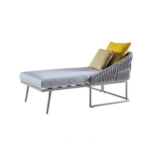 Chaise longue de piscine d'hôtel moderne, mobilier d'extérieur, lit de soleil pour villa de plage, lit de soleil en corde, balcon, salon, chaises longues écologiques et durables - Product Image 3