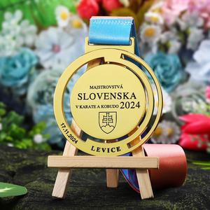 Logotipo de esmalte 3D giratorio Medallas de Karate Kobudo 20 años Medalla de metal personalizada de fábrica Metal Aleación de zinc Spinner Spinning Medalla de oro - Product Image 2