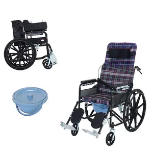 Silla de ruedas portátil Plegable ligera para ancianos especial multifunción silla de ruedas para discapacitados con asiento de inodoro