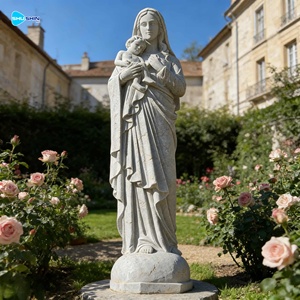Estatua <span class=keywords><strong>de</strong></span> la Virgen María <span class=keywords><strong>de</strong></span> Tamaño Real Tallada a Mano para Exteriores, con el Niño Jesús en Brazos, Estatuas <span class=keywords><strong>de</strong></span> la Virgen María en Mármol - Product Image 3