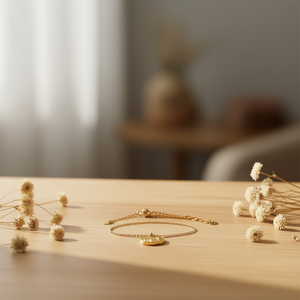 Pulsera de Acero Inoxidable con Colgante de Moneda en Tono Dorado, Cadena Ajustable, Joyería de Moda para Mujer - Product Image 3