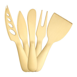 Juego de cuchillo y espátula para queso de acero inoxidable con tenedor para hornear y uso en la cocina, apto para lavavajillas, material 304 - Product Image 3