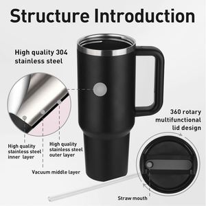 Custom logo 30 oz Stainless Steel <b>Cup</b> Wine Glass H2.0 <b>Camping</b> Handle Tumbler with Handle - Product Image 2