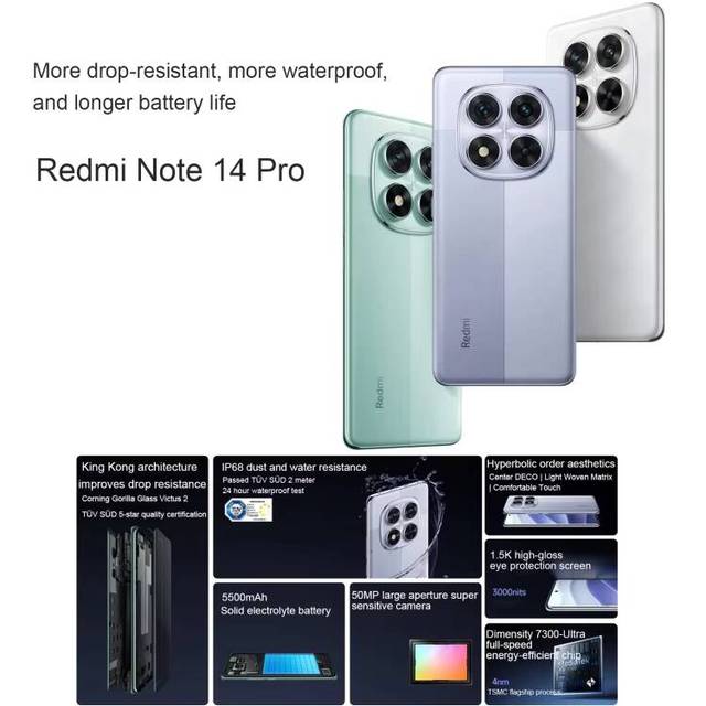 Redmi Note 14 Pro, 12GB+256GB Smartphone Mobile Phone