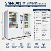 Distributeur automatique de pop-corn avec distribution automatique d'assaisonnements, options multi-saveurs et Nayax SoePay
