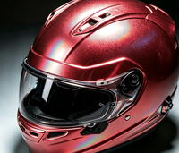 GUANZUN Paillettes Métalliques Rouge Vermillon pour Peinture Automobile, Paillettes d'Aluminium Effet Laser Arc-en-ciel pour Casque de Moto, Revêtement en Poudre Haute Brillance