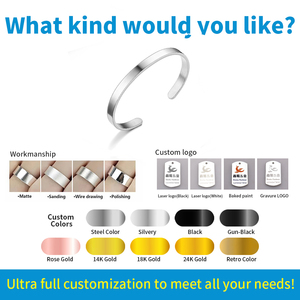 Manschettenarmband aus Edelstahl, personalisierbar, für Damen, Rohlinge für Armreifen, Lasergravur, Zubehör für die Schmuckherstellung, Großhandel - Product Image 2