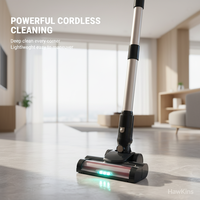 Aspiradora de mano y de palo 2 en 1 de alta potencia de succión, con cable, sin bolsa, eléctrica y con luz LED, ideal para el