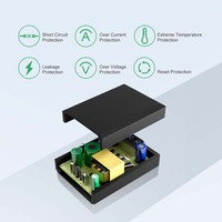 Adaptador de corriente de 5V 2A, cargador de viaje universal, enchufe USB, cargador de teléfono móvil, negro
