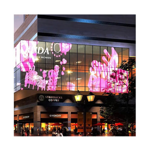 Écran à mailles quadrillé polychrome écran led transparent intérieur extérieur verre transparent led écran d'affichage mural - Product Image 4