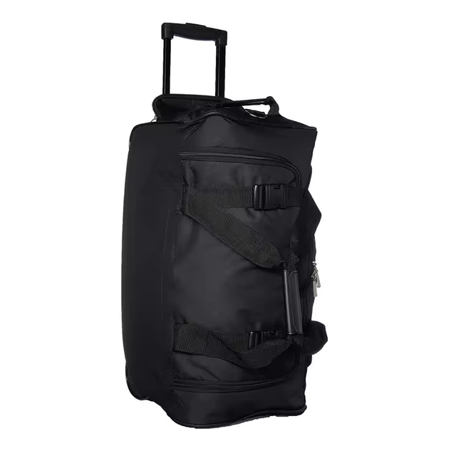 Custom Large Black Rolling Duffel Bag Fashionable Waterproof Duffle Travel Trolley Bag Custom Traveling Duffle Bag with Wheel