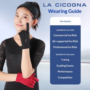 LA CICOGNA Gants de protection pour patinage artistique, imperméables, unis, à doigts complets, pour enfants, femmes et adultes, en coton/spandex, quatre paire - Product Image 4