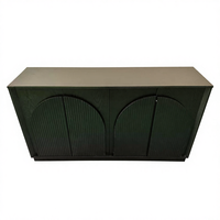 Buffet à côtés cannelés avec rangement et portes cintrées à double couche, meuble d'appoint pour salon, salle à manger, entrée