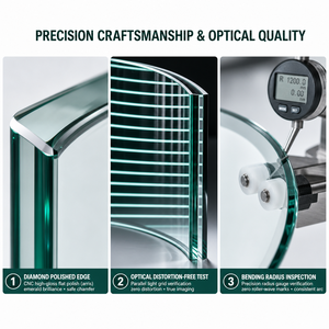 Vetro Laminato Curvo Certificato CE 5mm+0.76PVB+5mm, Vetro Temperato di Sicurezza per Ascensori, Scale e Ville, Vendita all'Ingrosso - Product Image 6