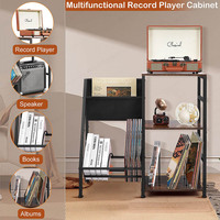 JH-Mech-Rangement pour disques vinyles, jusqu'à 200 albums, table tournante à 3 niveaux, support pour tourne-disque avec rangement en vinyle