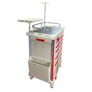 Chariot médical chirurgical d'urgence avec colonne en alliage d'aluminium, chariot de réanimation mobile, matériau ASB, pour perfusion en salle - Product Image 4