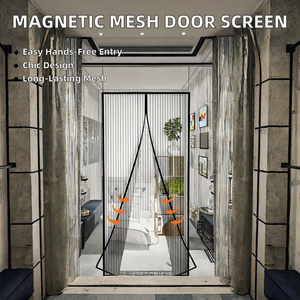 Căn hộ hiện đại nhiệm vụ nặng nề chống muỗi <span class=keywords><strong>Net</strong></span> Chống xước & nam châm sợi thủy tinh màn hình Cửa Polyester lưới nhà máy giá rẻ giá - Product Image 4