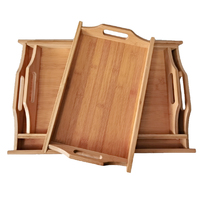 Table basse en bois durable et plateau de lit pour servir plats et assiettes