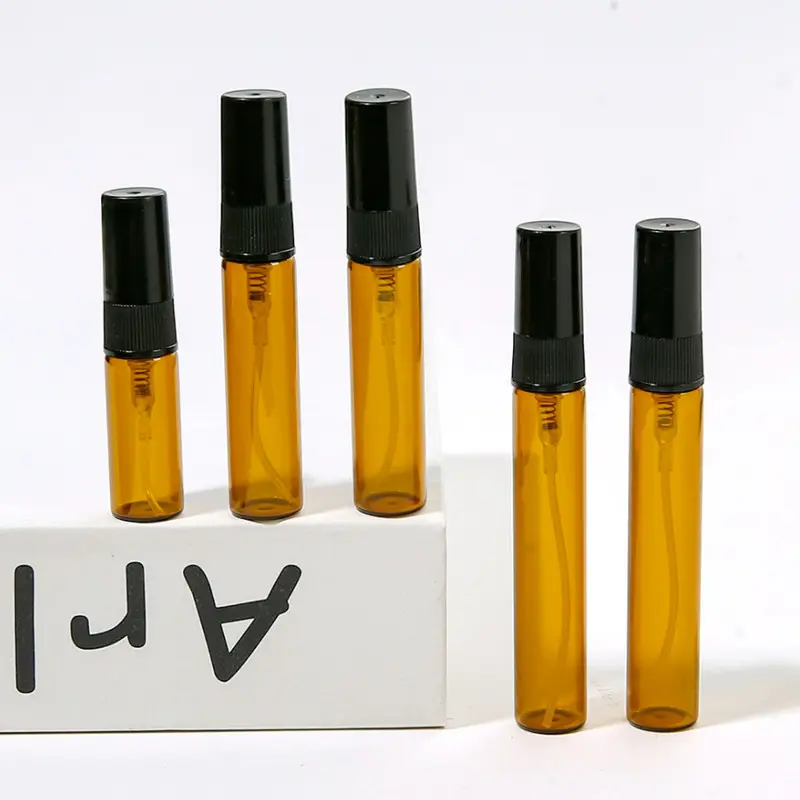 2ml ila 10ml kahverengi Atomizer cam parfüm örnek şişeleri kozmetik hediye şişeleri parfüm ve diğer sıvılar için