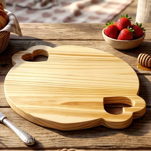 Planche à découper décorative en bois d'acacia et bambou pour servir la pizza et couper le fromage en cuisine (vente en gros) - Product Image 1