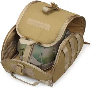 Bolsa de almacenamiento para casco de motocicleta, bolsa táctica ligera acolchada Molle