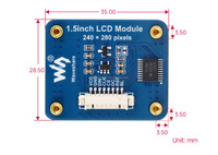 1.5 inci layar LCD warna IPS layar 240X280 resolusi SPI Antarmuka 262K layar warna ujung bulat 1.5 inci warna IPS