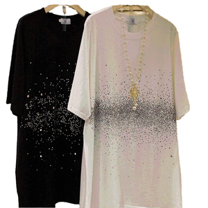 Camisetas Extra Grandes de Alta Calidad para Mujer, Transpirables y Casuales, de Corte Holgado, Cortas, Talla Grande, Tejido de Punto - Product Image 1