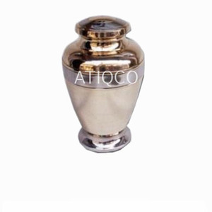 Top Selling Solid Aluminum Metal Cremation Funeral Urn Attractive Iron Brass & Copper <b>Jar</b> Smart Pink Color Iron Top for Adults - Product Image 2